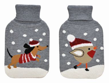  - Weihnachtskollektion - Merchandise WH - wfa Wärmflasche Weihnachtshund / Vogel