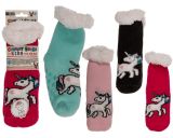 Kinder-Hüttensocken gefüttert - Einhorn