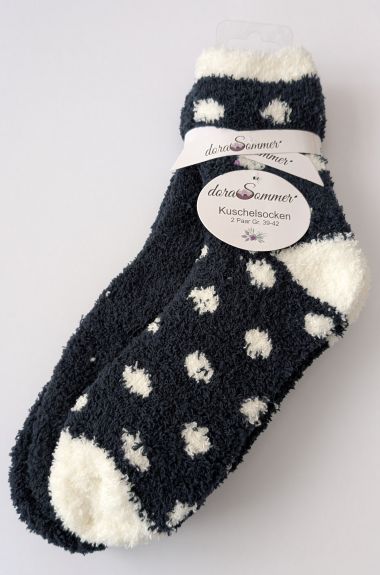  - Weihnachtskollektion - Merchandise WH - Kuschelsocken Schwarz "Punkte"
