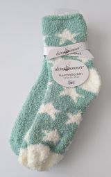 Kuschelsocken Grün "Sterne"