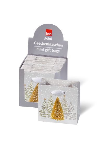  - Weihnachtskollektion - Geschenktaschen klein - Minitaschen Display White Silence