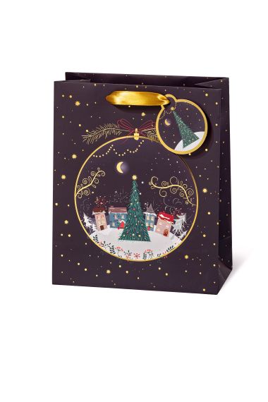  - Weihnachtskollektion - Geschenktaschen mittel - Geschenktasche Winter Village