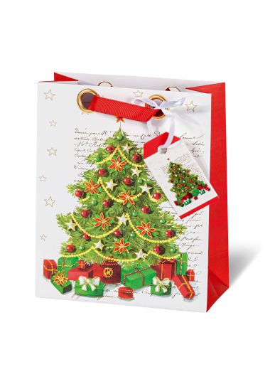  - Weihnachtskollektion - Geschenktaschen mittel - Geschenktasche Weihnachtsbaum