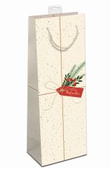 Flaschentasche Weihnachten beige