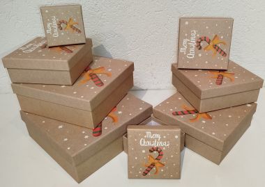  - Weihnachtskollektion - Geschenkschachteln - Kartonage Merry Christmas Zuckerstange