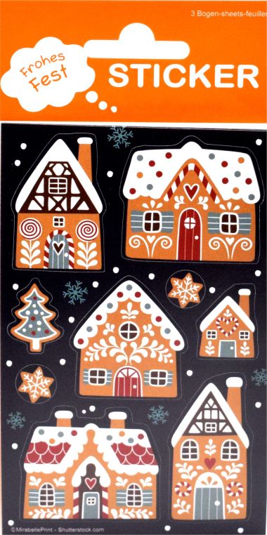  - Weihnachtskollektion - Sticker WH - Sticker XMAS Lebkuchenhaus
