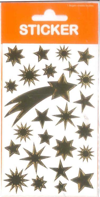  - Weihnachtskollektion - Sticker WH - Sticker XMAS Sternen gold