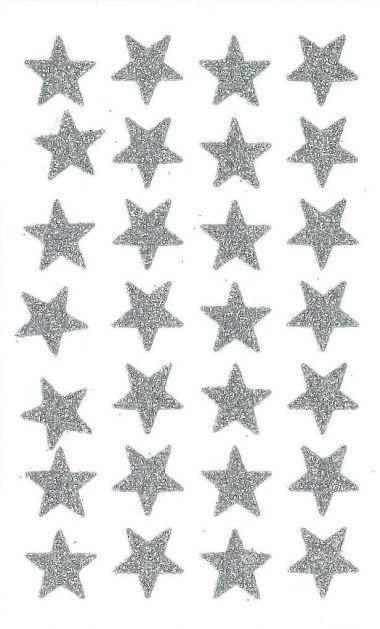  - Weihnachtskollektion - Sticker WH - Sticker XMAS Sterne silber glitzernd