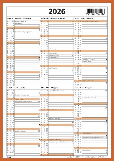 Waschküchenkalender A4