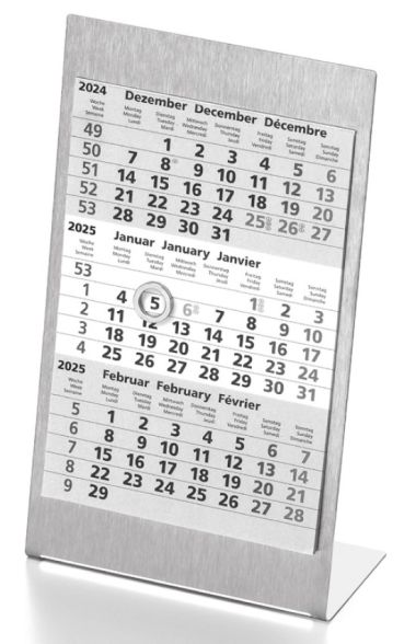  - Kalender - Tischkalender - Tischaufstell-Kalender Edelstahl