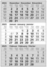 Tischaufstell-Kalender Edelstahl Einlage