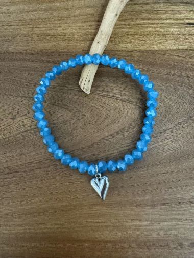  - Andreani Schmuck - Armbänder - Armband aus Glas 6 mm mit Herz silber