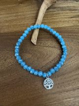 Armband aus Glas 6 mm mit Herz silber