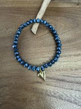 Armband aus Glas 6 mm mit Herz gold