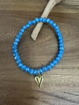 Armband aus Glas 6 mm mit Herz gold