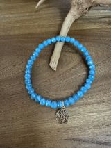 Armband aus Glas 6 mm mit Herz gold