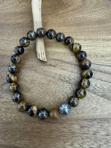  - Andreani Schmuck - Armbänder - Männerarmband echte Steine 8 mm / Gr.20
