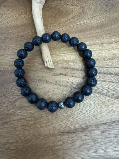  - Andreani Schmuck - Armbänder - Männerarmband echte Steine 8 mm / Gr.19