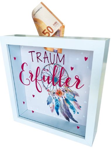  - Geschenkartikel Allgemein - Spardose mit Glasfront - Spardose mit Glasfront - Traum-Erfüller