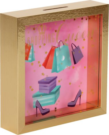  - Geschenkartikel Allgemein - Spardose mit Glasfront - Spardose mit Glasfront-Shopping Queen