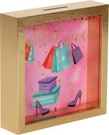 Spardose mit Glasfront-Shopping Queen