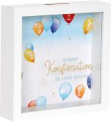 Spardose mit Glasfront-Konfirmation