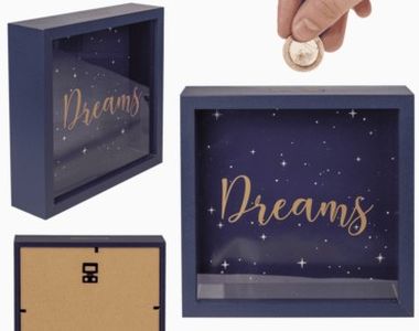  - Geschenkartikel Allgemein - Spardose mit Glasfront - Holz-Spardose - Dreams