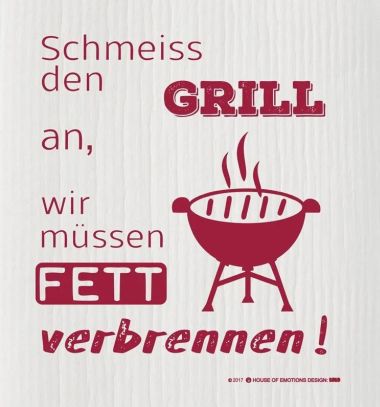  - Geschenkartikel Allgemein - Spüllappen - Spüllappen Schmeiss den Grill an