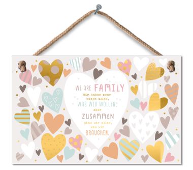  - Geschenkartikel Allgemein - Dekoschilder - wfa Dekoschild "We are family"