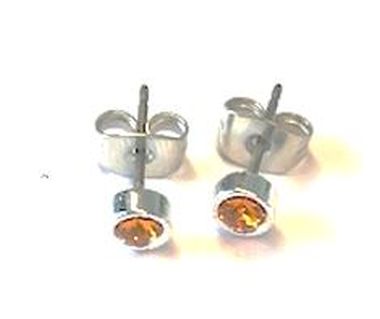  - Geschenkartikel Allgemein - Ohrstecker 3mm - Ohrstecker Saphira Tangerine