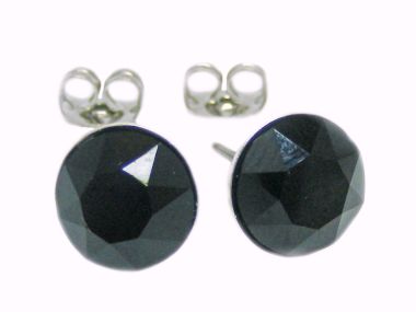  - Geschenkartikel Allgemein - Ohrstecker Saphira Schmuck 6mm - Ohrstecker Saphira Jet