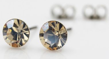  - Geschenkartikel Allgemein - Ohrstecker Saphira Schmuck 6mm - Ohrstecker Saphira Golden Honey
