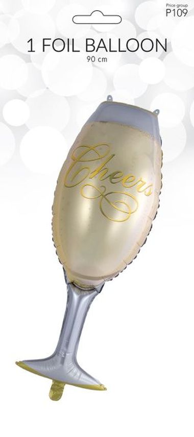  - Geschenkartikel Allgemein - Folienballon / Luftballon - Folien Ballon Champagnerglas
