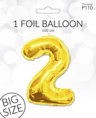  - Geschenkartikel Allgemein - Folienballon / Luftballon - Folien Ballon 2 Gold