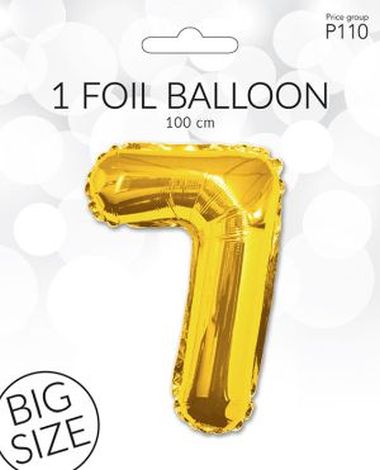  - Geschenkartikel Allgemein - Folienballon / Luftballon - Folien Ballon 7 Gold
