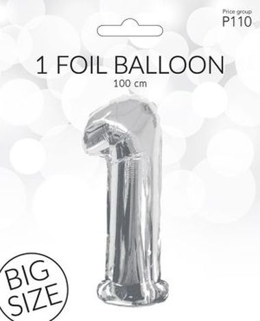  - Geschenkartikel Allgemein - Folienballon / Luftballon - Folien Ballon 1 Silber