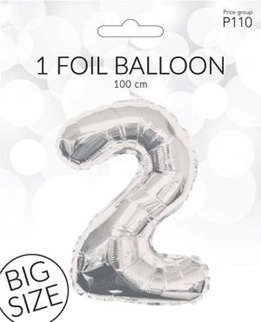  - Geschenkartikel Allgemein - Folienballon / Luftballon - Folien Ballon 2 Silber