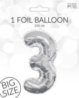 wfa Folien Ballon 3 Silber